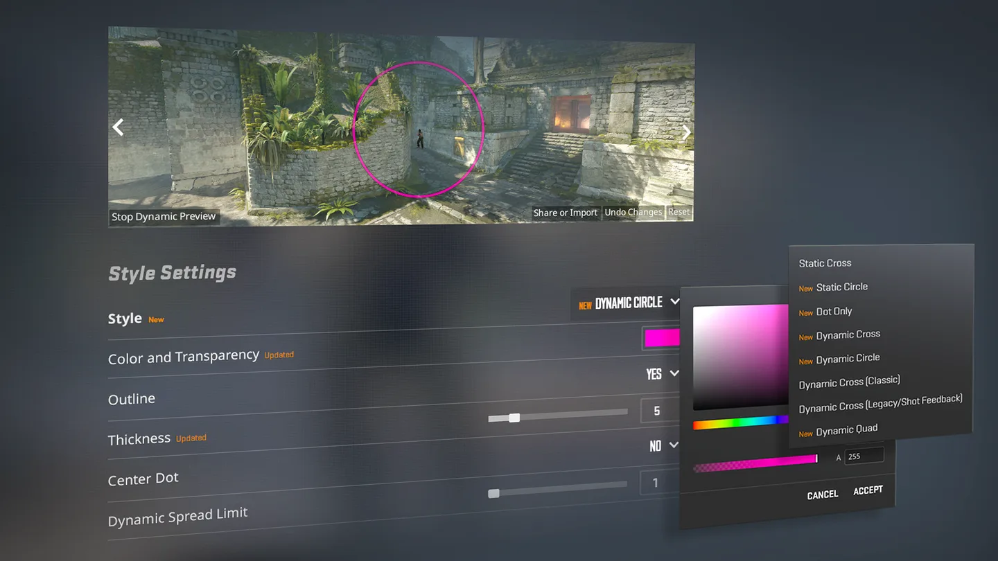 CS2 In-Game Crosshair Generator and Settings
